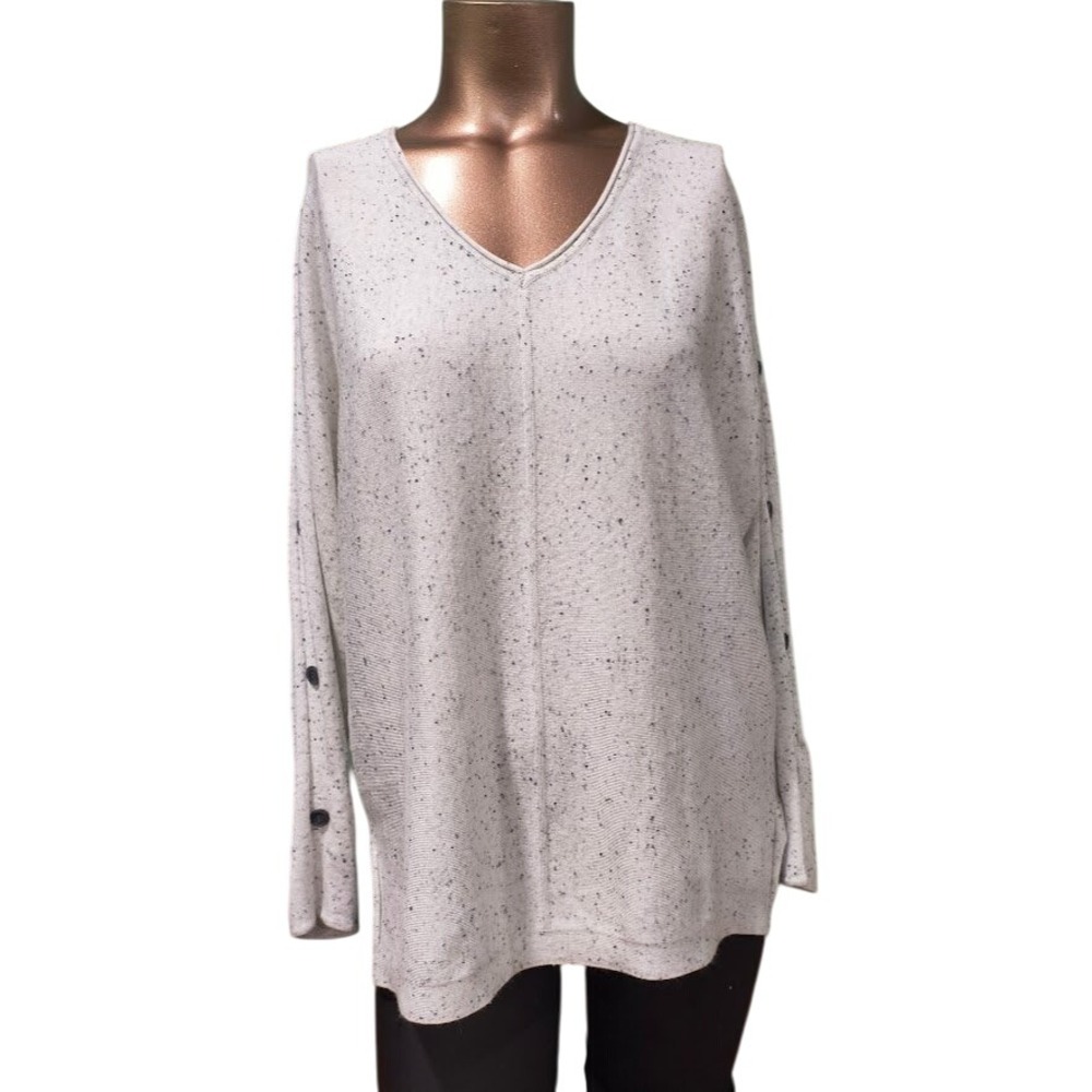 99 Jane‎ Street Speckled V Neck Long Sleeve Sweater Women Size M